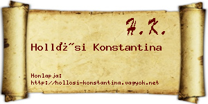 Hollósi Konstantina névjegykártya